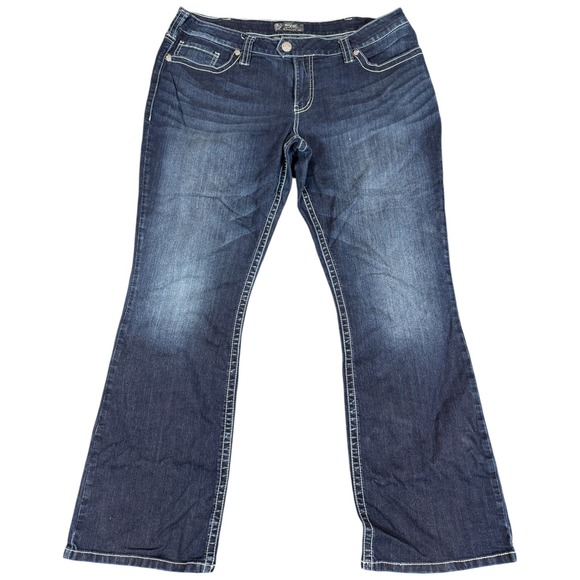 Silver Jeans Co Tuesday Bootcut Blue Stretch Denim Jeans Women's Plus Size 42x33 - Picture 1 of 3